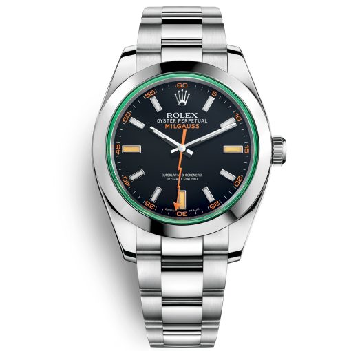 TheChronoLux - Rolex Milgauss Steel Black Dial Green Glass 40mm, 1