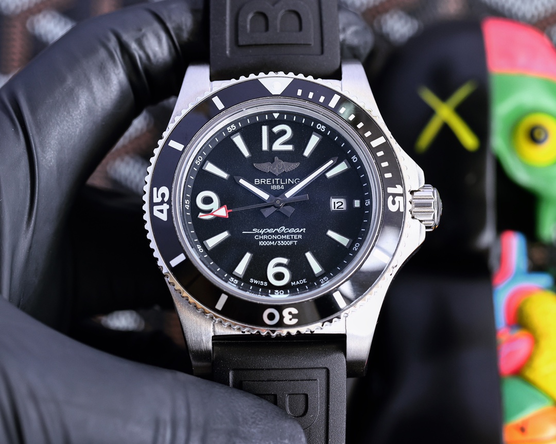 TheChronoLux - Breitling Superocean II 44mm Black Dial, 13327064129469276