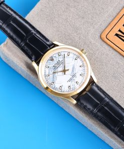 TheChronoLux - Rolex Cosmograph 40mm Meteorite Gold Case Dial Leather Strap, 13327138104290178