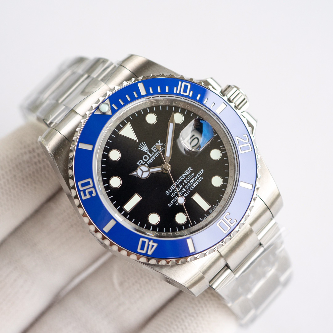 TheChronoLux - Rolex Submariner 41mm Black Dial Blue Bezel, 13327153763666939
