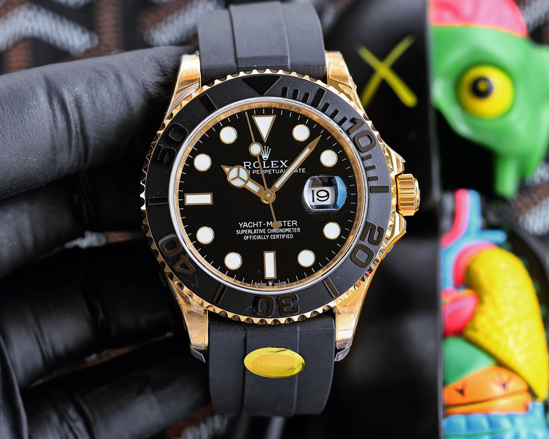 TheChronoLux - Rolex Yacht-Master 42 Black & Gold, 13327319166335718