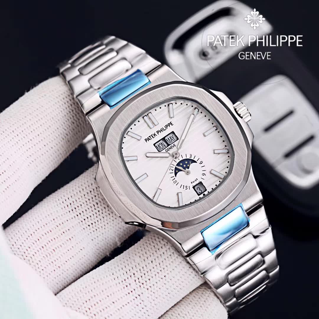 TheChronoLux - Patek Philippe Nautilus Annual Calendar 42mm All Steel Black Dial, 13327427021036937