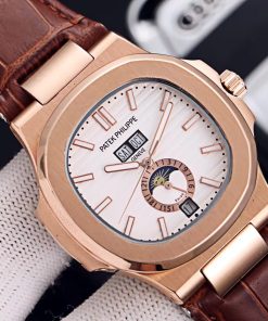 TheChronoLux - Patek Philippe Nautilus Annual Calendar 42mm Gold & White, 13327427054982476