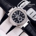 TheChronoLux - Patek Philippe Nautilus Annual Calendar 42mm Grey Dial Leather Strap, 13327427084472569