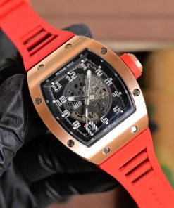 TheChronoLux - Richard Mille RM 010 Rose Gold Case Red Rubber Strap, 13327522435931201
