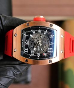 TheChronoLux - Richard Mille RM 010 Rose Gold Case Red Rubber Strap, 13327522436987598