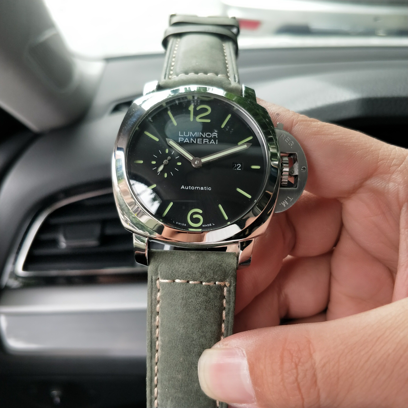 TheChronoLux - Panerai Luminor PAM00904 44mm Green Leather Strap, 3cfd0e44